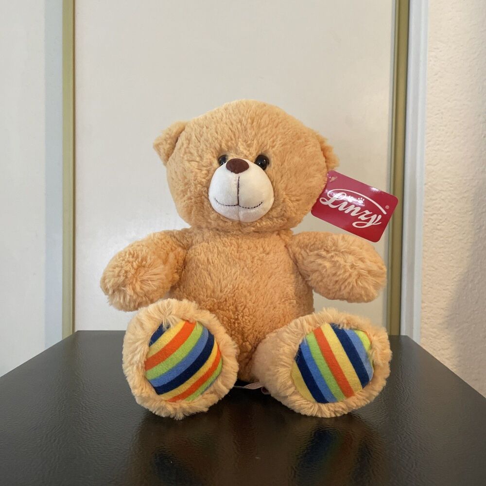 Linzy Toys Plush Stuffed Bear 2015 Brown Tan Teddy Bear 10”